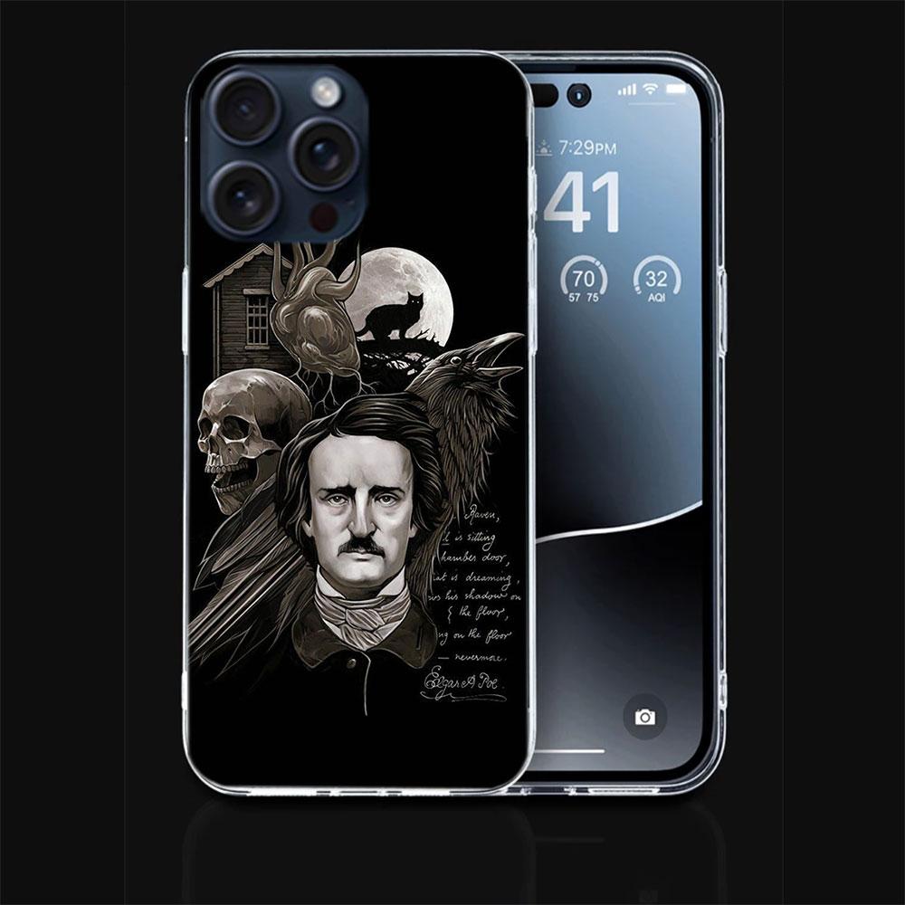 Edgar Allan Poe Clear Phone Case For Iphone 17 Air 16 Pro Max 15 Pro 14 Plus 17E 16E 11 13 12 Mini Cover Cases Fundas Cell TPU C
