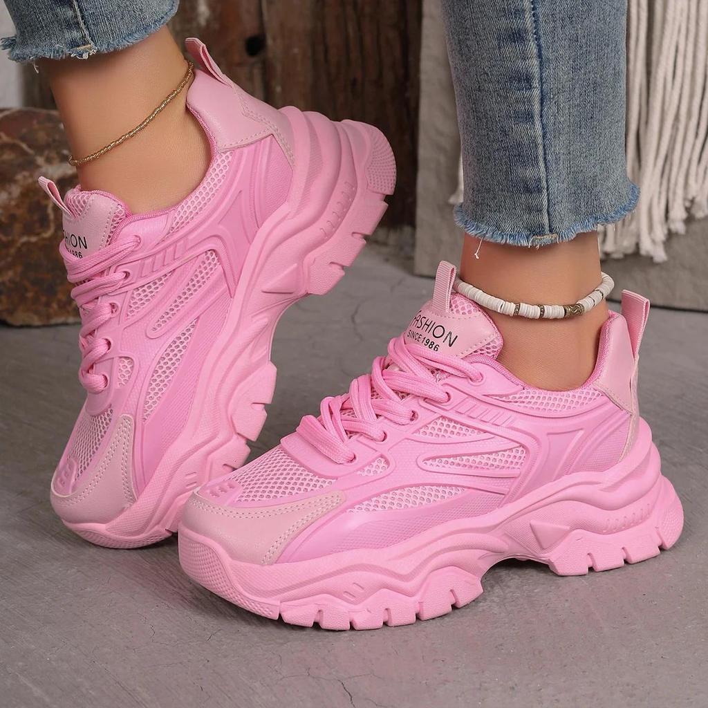 Sneakers da donna 2025 Nuove scarpe da ginnastica alla moda Chunky da donna Scarpe da tennis all'aperto con piattaforma Scarpe sportive da donna Scarpe firmate leggere