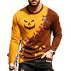 Autumn and Winter Men's 3D Printed Crew Neck Long Sleeve T-Shirt