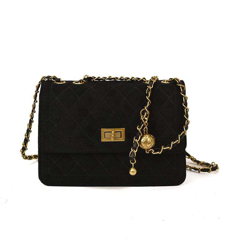 Simple Small Bag 2025 New Trendy Fashion Chain Shoulder Women's Bag Diamond Grid Embroidery Thread Messenger Bag Versatile Small Square Bag