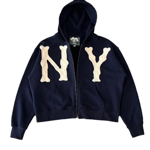 2024 Embroidered Hooded Cardigan: Unisex Loose-Fit Trendy Spring/Summer Jacket