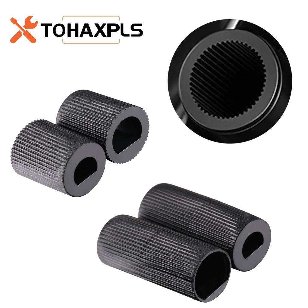 Schwarzer universeller Herd-/Ofen-Bedienknopf 4-teiliges Ersatzset mit einem Innendurchmesser von 6mm8mm inklusive 12 Adaptern