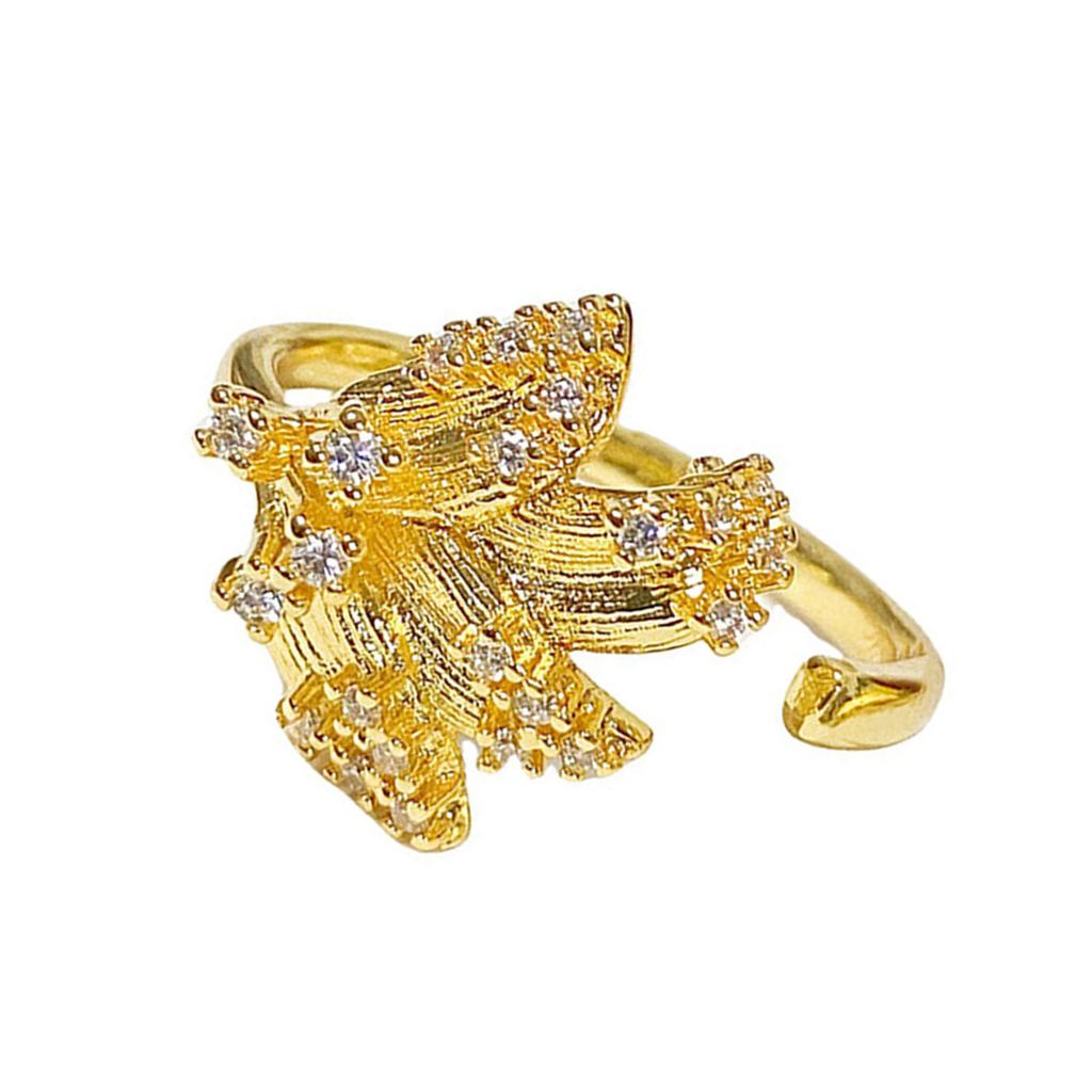 Elegant Wheat Designs Open Rings Adjustable Portable for Women Adjustable Size Sturdy Alloy Materials Gold Finish