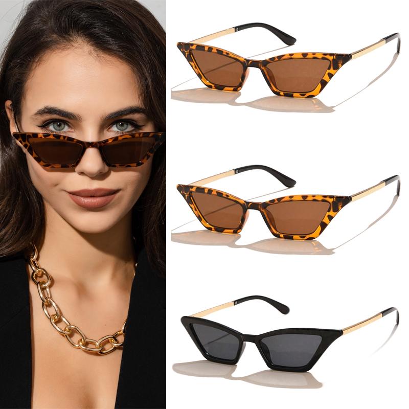 

3 шт. Новейший бренд Треугольные солнцезащитные очки «Кошачий глаз» Роскошные женские квадратные солнцезащитные очки Металлические дизайнерские Защита от УФ для улицы Вождения Очки UV400 show as picture