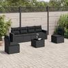 VidaXL Garden Lounge Set 7 Pcs with Cushions Black Wicker 3218805