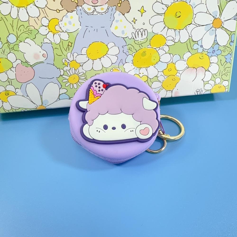 Cute Silicone Coin Purses Zipper Small Pendant Keychains Pouch Portable Cartoon Item Bag Female