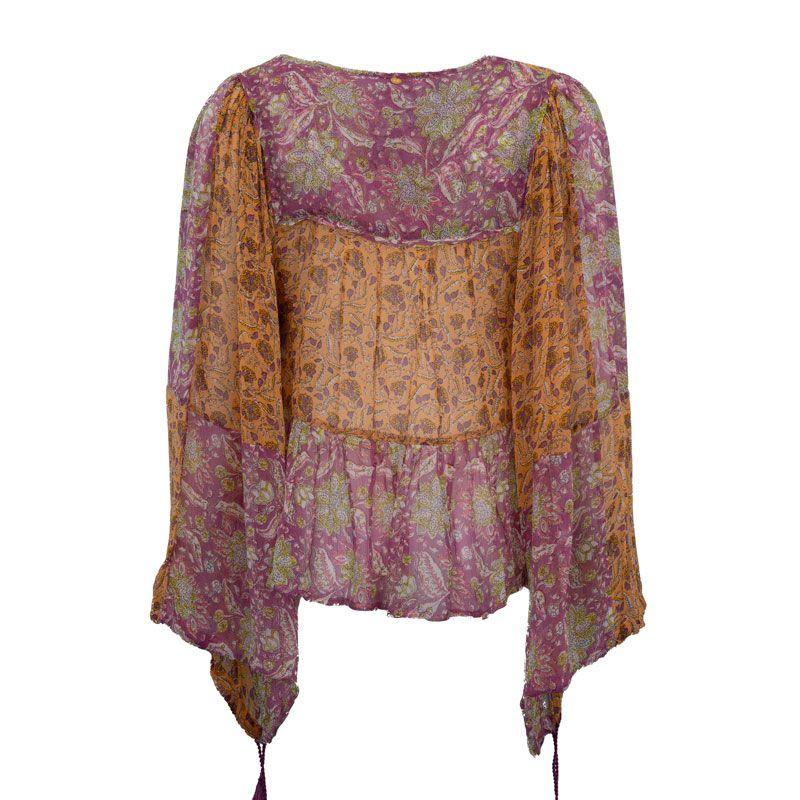 Haut manches longues loah transparent à fleurs Femme ANTIK BATIK
