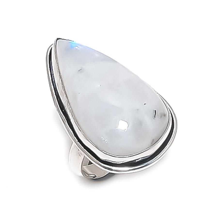 

Moonstone Gemstone Handmade 925 Sterling Silver Jewelry Ring Size 8 A3p44
