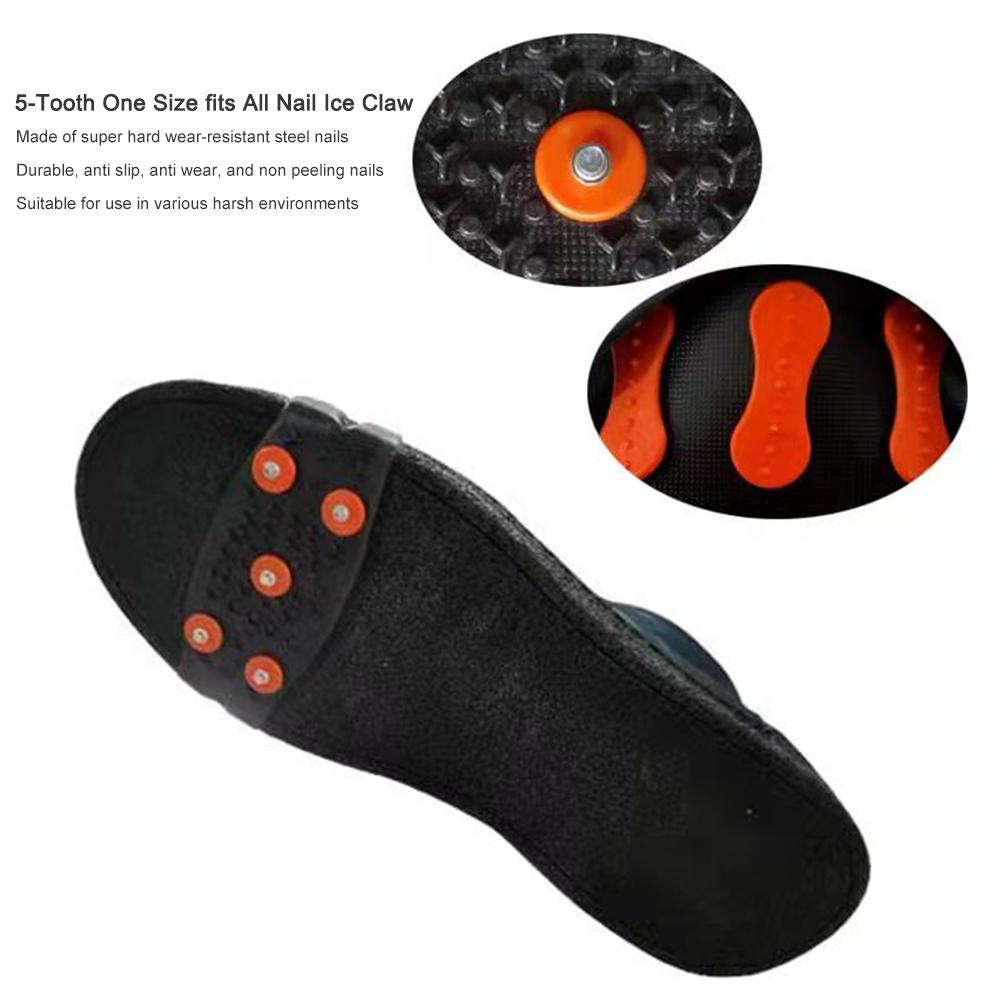 Raki wspinaczkowe 5-zębowe Antypoślizgowe Raki w komplecie Unisex Nakładki na buty Pazury śnieżne Akcesoria do chodzenia pieszo