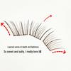 Kou Kou Sweet Coffee Brown & White False Eyelashes - Natural Black Brown, Clear Fan-shaped Enhancements