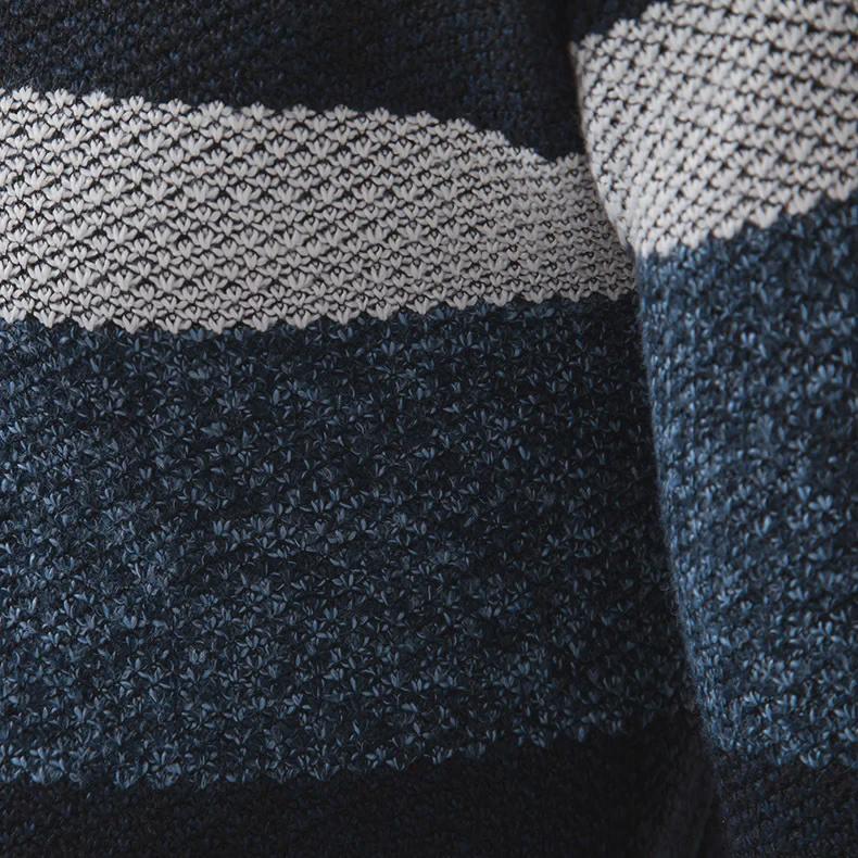 Men's European Slim Fit Zipper Stand-Up Collar Knit Sweater for Autumn and Winter