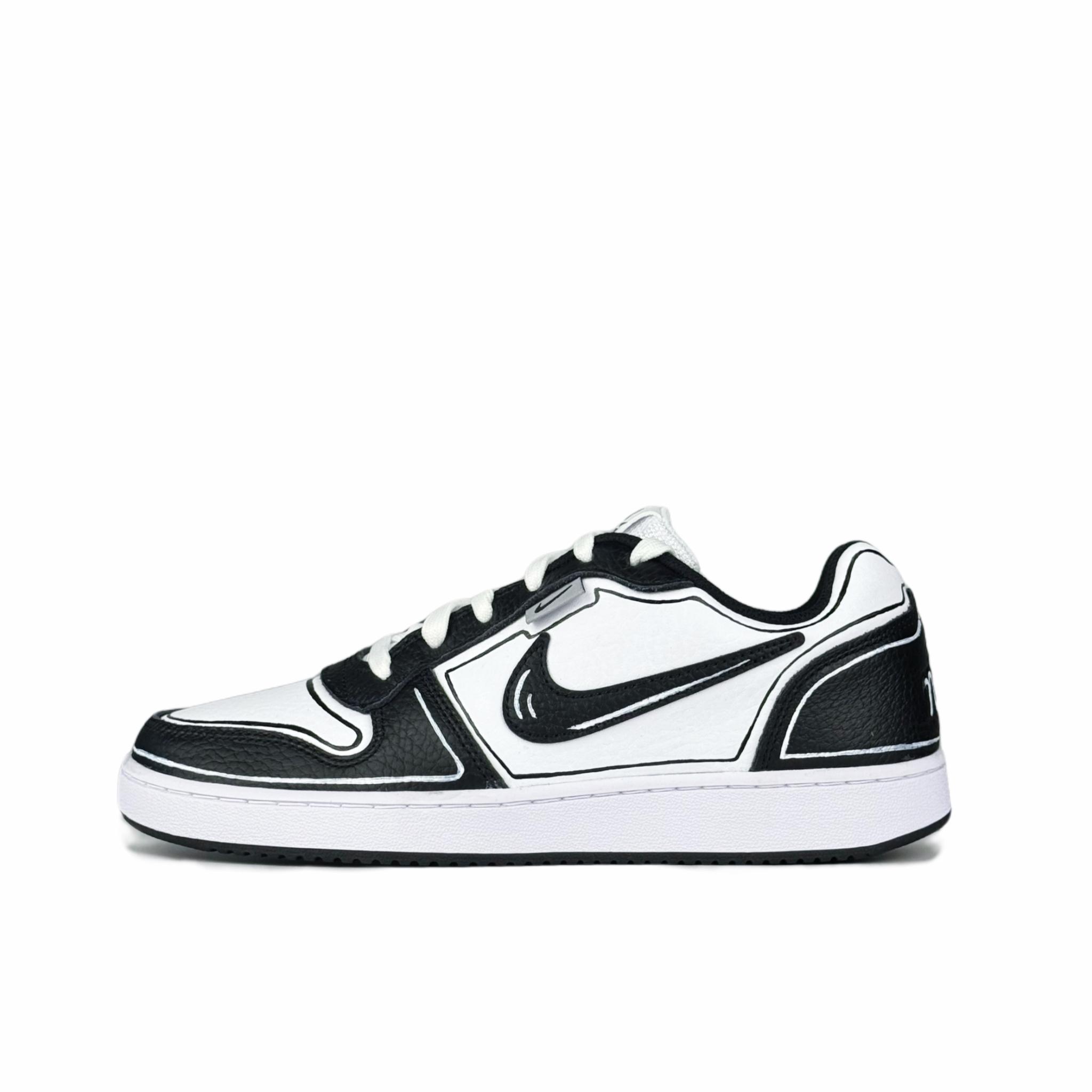 

Nike EBERNON Anime Synthetic Leather Abrasion Resistant Low top Skateboard Shoes Men s Black White AQ1774-102(Team1054-) 44.5