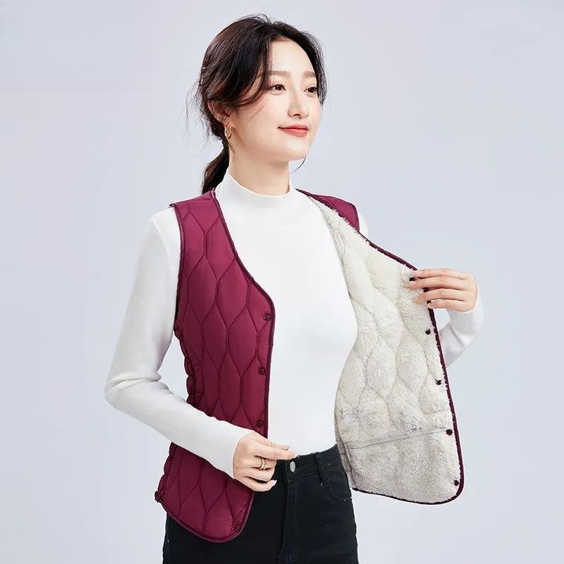 Autumn and Winter Down Cotton Vest Women Thickened Slim and Thin Inner Wear Large Size Short Vest