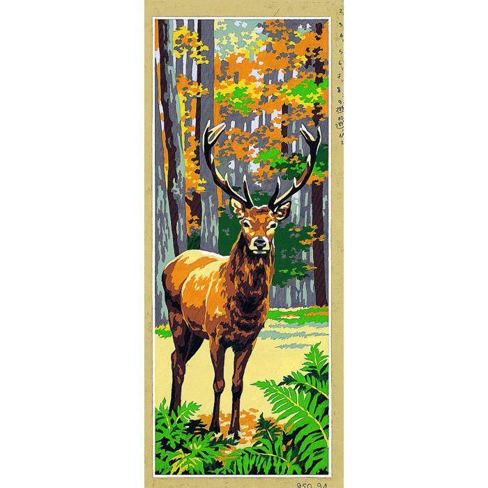 Canevas antique Le cerf 25x60cm