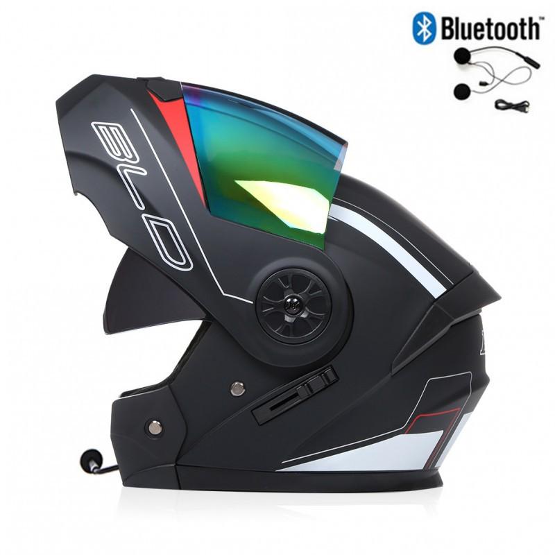 BLD Electric Bicycle Helmet Motorcycle Full Double Lens Exposed Universal Riding All Seasons