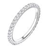 Suplight Eternity Ring for Women, Popular Silver 925 Ring with Cubic Zirconia, Size 9, 2mm Wide, Thin Accessory