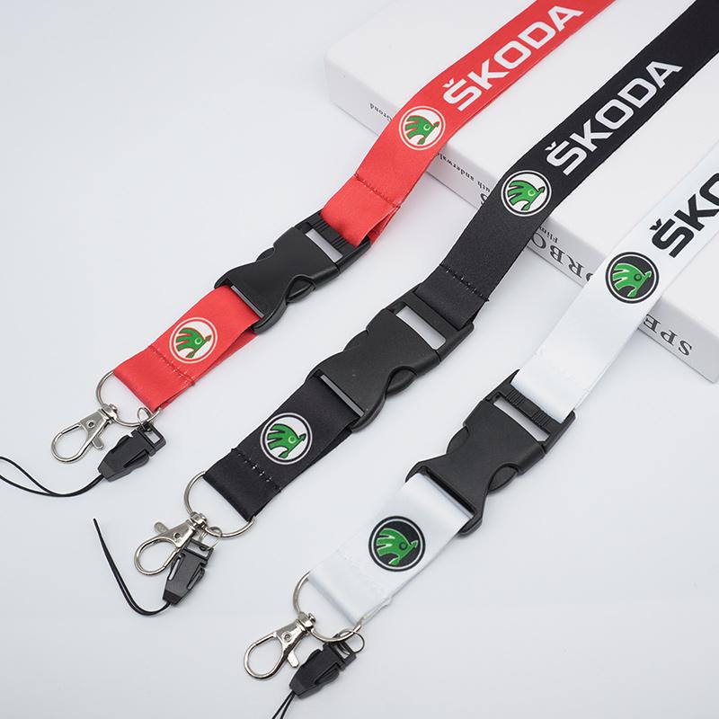 Car Neck Straps Lanyard Key Cell Phone Work ID Card Hanging Rope For Skoda Octavia A5 A7 RS Fabia Superb Rapid Kodiaq Karoq EH4