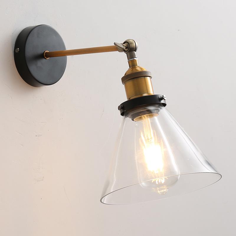 Vintage Glass Wall Lamp for Bar, Coffee Shop, Library, Restaurant, or Bedroom