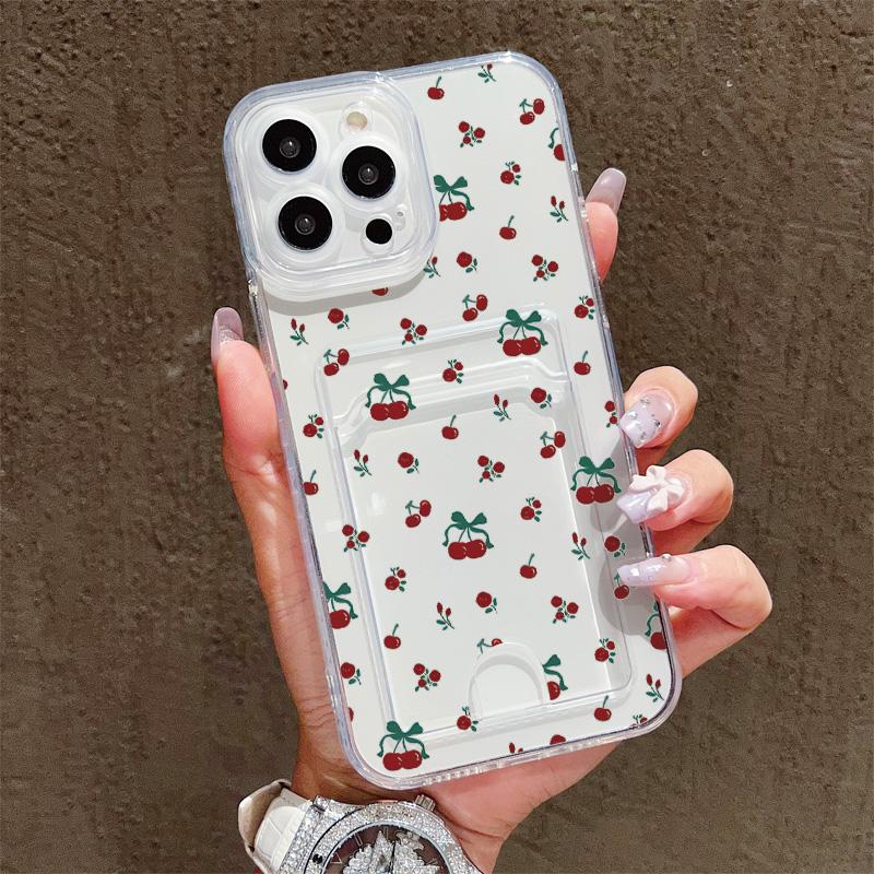 Kortholder Silikon Lommebok Lomme Etui For Samsung S23 S24 S25 Ultra Xiaomi Redmi Note 14 13 12 11 Pro Oppo A38 A58 A78 Deksel Gjennomsiktig Telefon Støtfanger