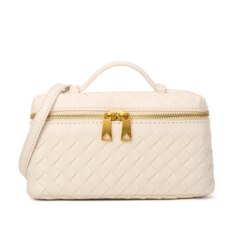 Woven Box Bag Women'S Bag New Year'S Woven Fashion Portable Retro Lunch Box Bag One Shoulder Messenger Bag
