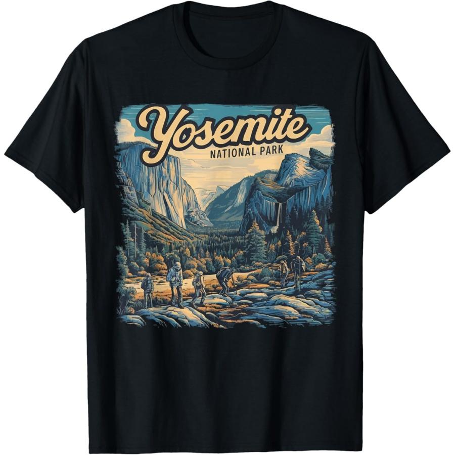 Retro Yosemite National Park, USA Vintage Half-Dome Travel T-Shirt XXXXXL чёрный