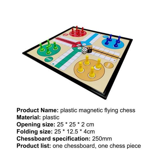 25cm Ludo Board Game Magnetic 5 In 1 Plastic with Folding Chessboard Ludo Chess for Kids Children