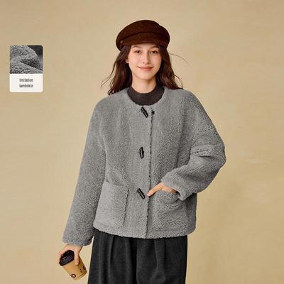 INMAN Women's Faux Lamb Wool Fleece Coat