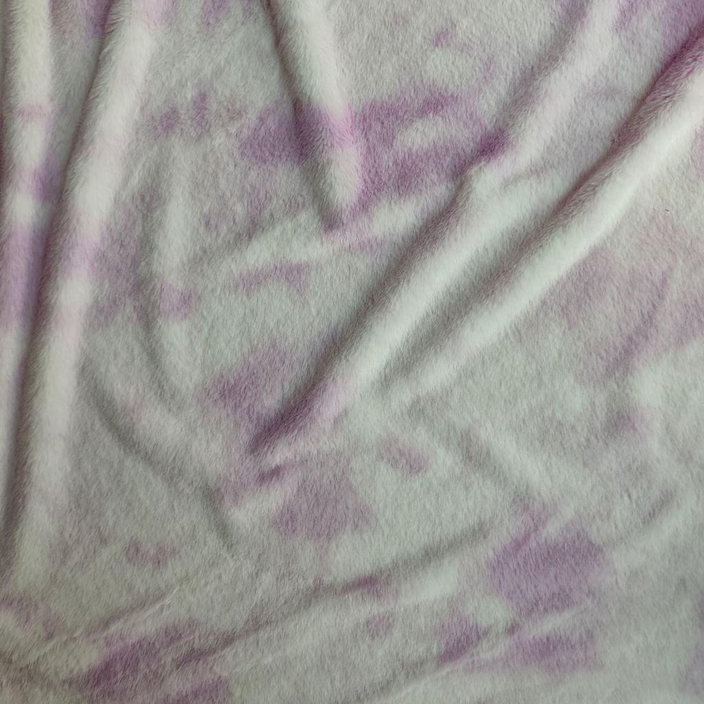 Colorful Tie-Dye Rabbit Fur Print Plush Fabric, 10mm - Ideal for Toy and Clothing Design