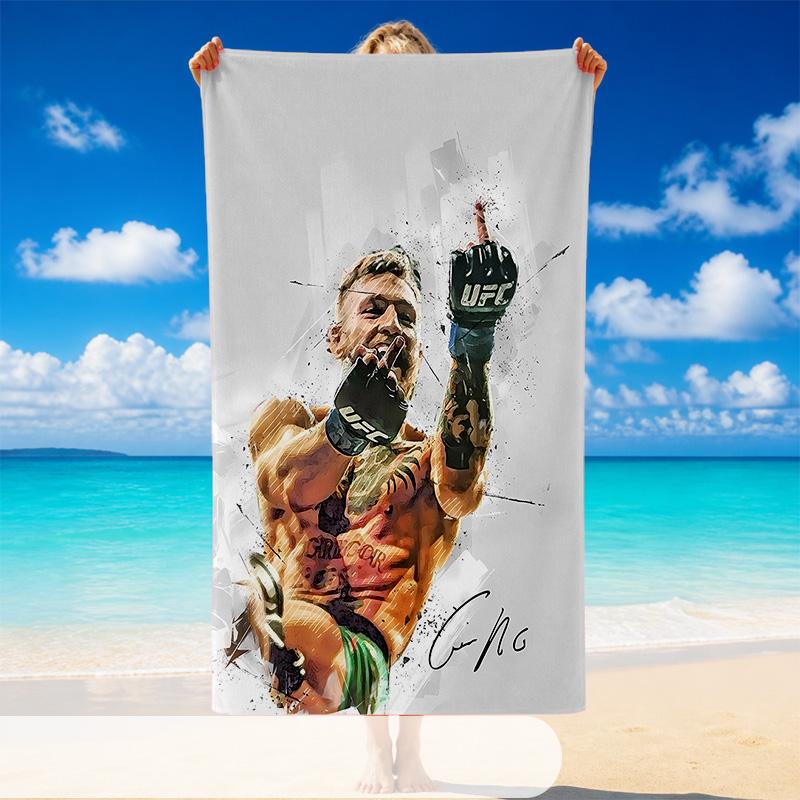Quick Dry Beach Towel Conor Mcgregor Pattern, Lightweight Absorbent Towel for Pool Beach Vacation Use