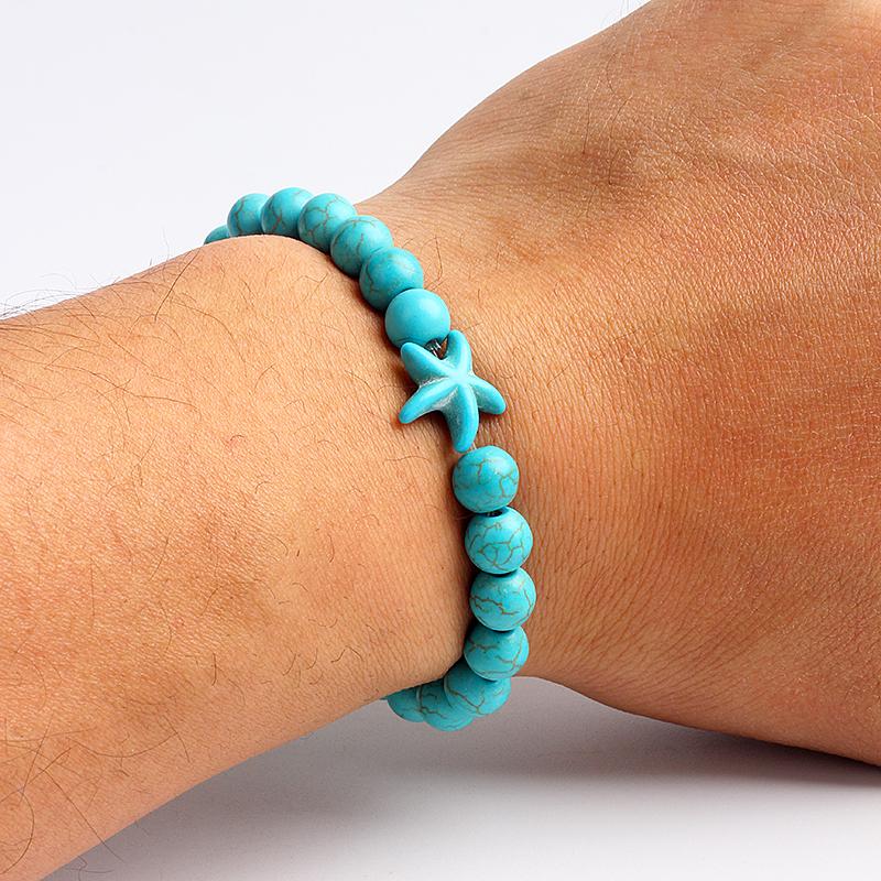 Bohemian Turquoises Beads Bracelets for Women Reiki Nature Stone Cube Cylinder Irregular Bracelets Healing Healthcare Jewelry