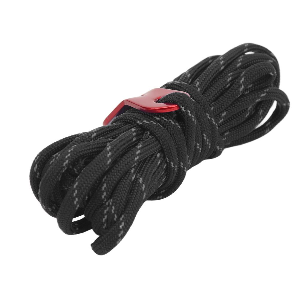 Cuerda Reflectante para Tienda de Campaña, Cuerda Gruesa a Prueba de Viento para Camping con Hebilla de Cuerda de Viento de Aleación de Aluminio