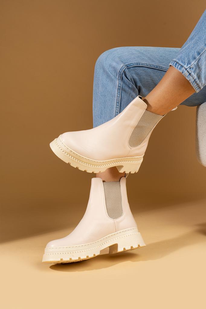 Side Elastic High Sole Warm Lining Ankle Women's Boots 57-66-24