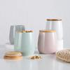 Modern Minimalist Ceramic Wooden Lid Sealed Jar Kitchen Storage Supplies Storage Jar Miscellaneous Grains Coffee Tea Food Jars