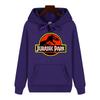 Men's High-end Quality Jurassic Park Pattern Print Autumn Winter Thick Warm Outdoor Hooded Hoodie Harajuku