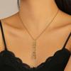 Lovely Yoga Themed Necklace Sweater Chain Stainless Steel Meditation Jewelry Adjustable Clavicle Chain