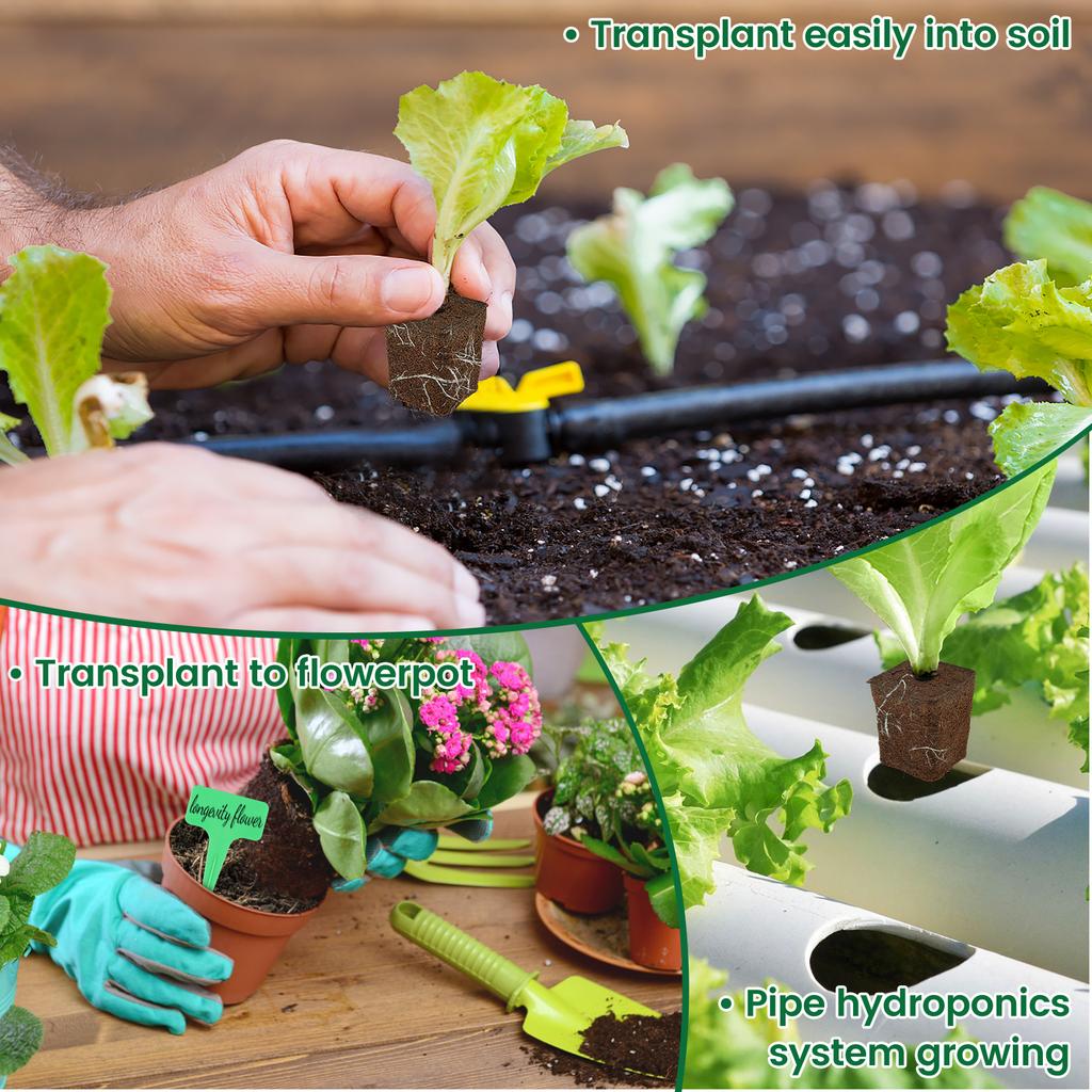 50/100Pcs Seed Grow Sponges Water Absorbent Hydroponic Pods Kit Replacement Root Garden Plant plant Nutrients Growing System