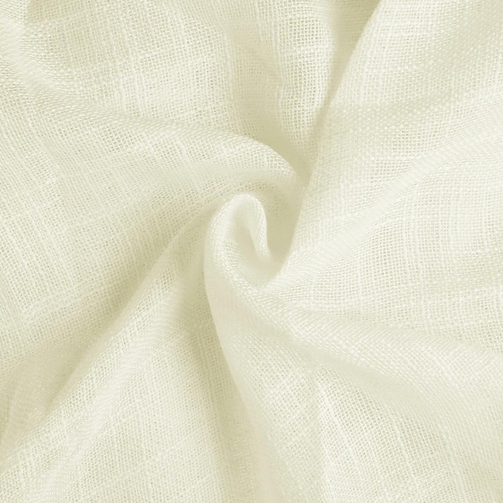 Cotton Linen Sheer Curtains Semi Transparent Voile Rod Pocket Curtains for Bedroom Living Room Light Filtering Window Curtains