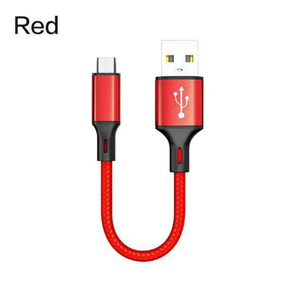 Fast Charging Nylon Braided USB C To Micro USB Data Sync Cable 25CM Compatible with Smartphones Tablets Durable and Flexible