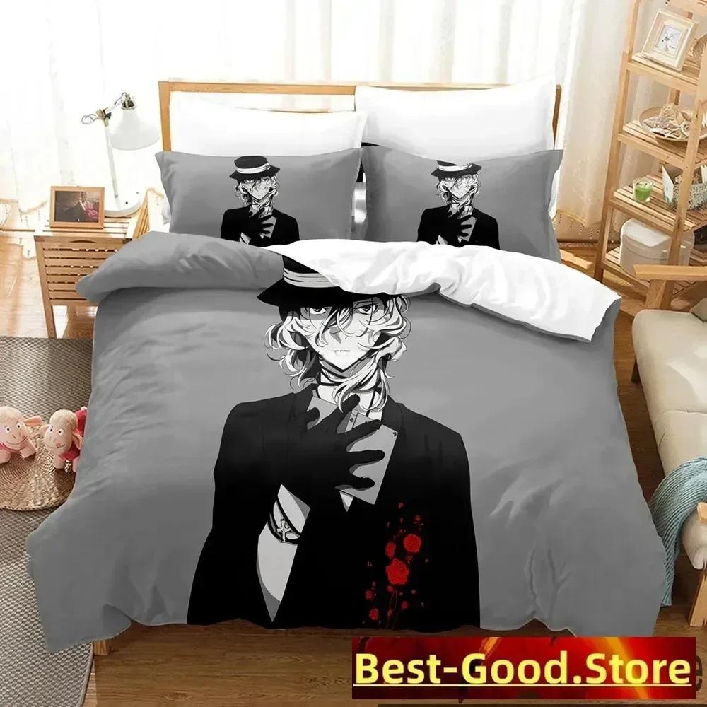 Anime Bungo Stray Dogs Bedding Set Duvet Cover Sheet Printed Bed Set Pillowcase Bed Full Queen King Size Comforter Bedroom