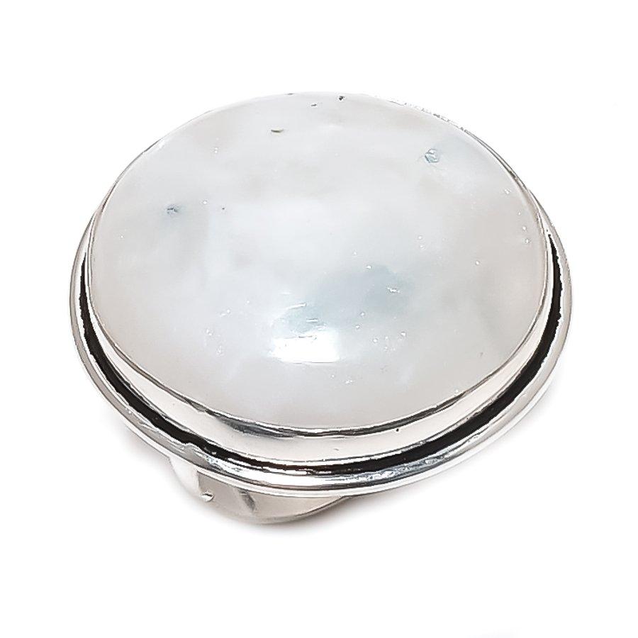 Natural Moonstone Gemstone Handmade 925 Sterling Silver Jewelry Ring Size 7 o2l79