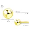 Lala Christie Round Ball 18K Petit Women's Earrings, Gold, Collection, le71-0020-yg