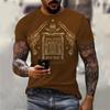 Vintage Koszulki Kowbojskie Odzież Męska Okrągły Dekolt Krótki Rękaw Koszulka Harajuku Streetwear 3D Nadruk Codzienny Fajne Koszulki Top
