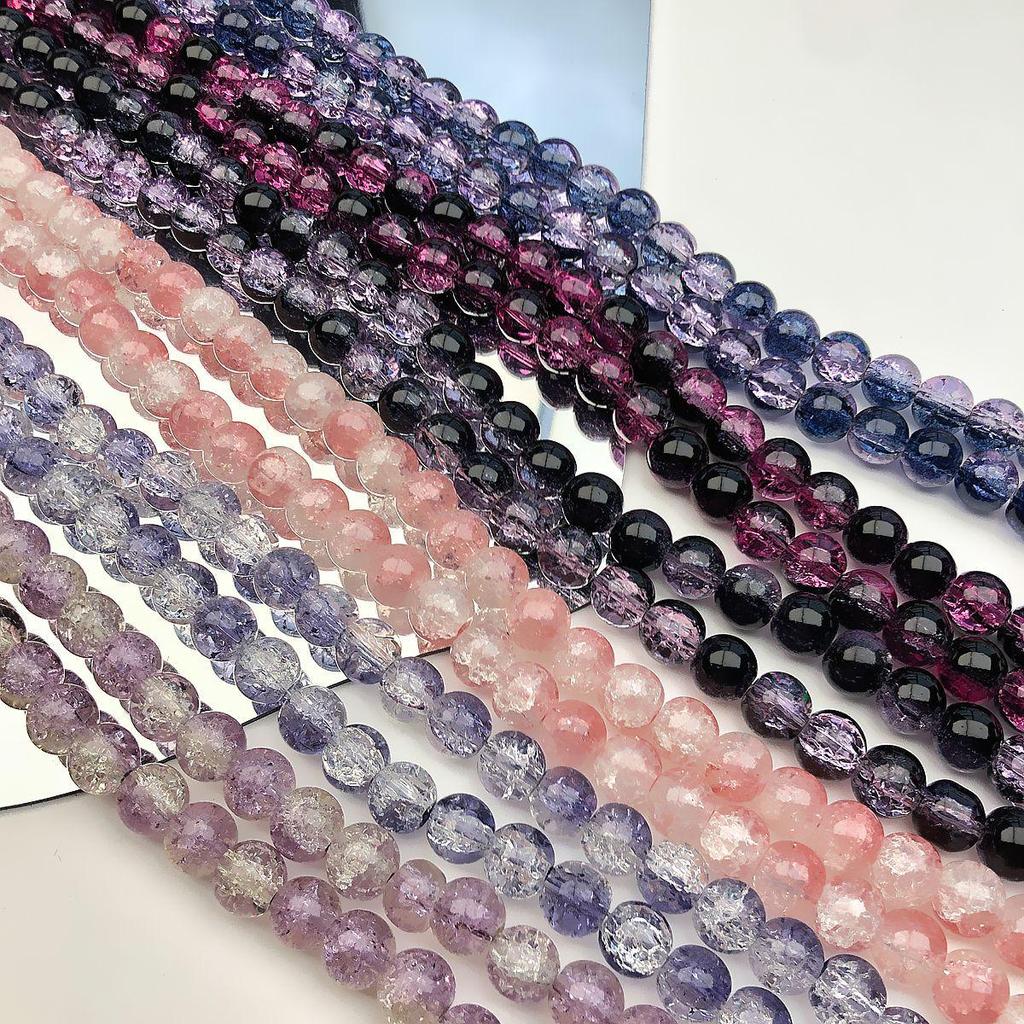 Purple Lampwork Glass Beads: Imitation Jade Fragments for DIY Jewelry Making