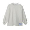 Champion Oatmeal Long Sleeve Size Relax Crew Action Style Men's T-Shirt, M, C3-V414, Fit, Neck, 100% Cotton, One-Point Logo,
