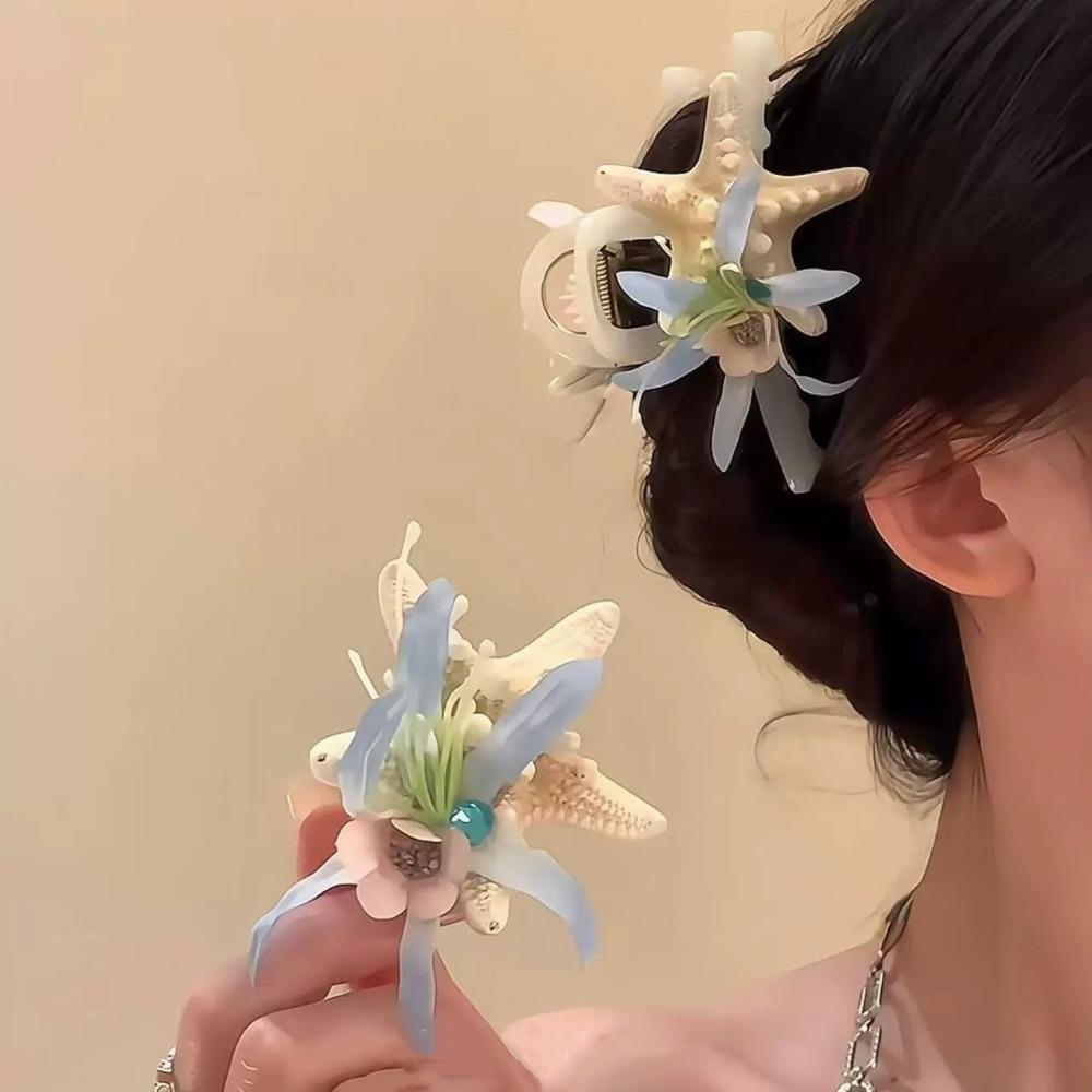 Handmade Hair Claw Flower Hair Accessories New Starfish Shell Hairpins  Hair Decorations