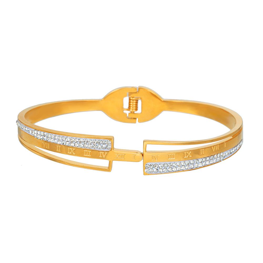 JYL TS Bracelet Roman Numeral Bangle-Marks Fortune Milestones & Enhances Timing Luck ZJ8788 цитриновый