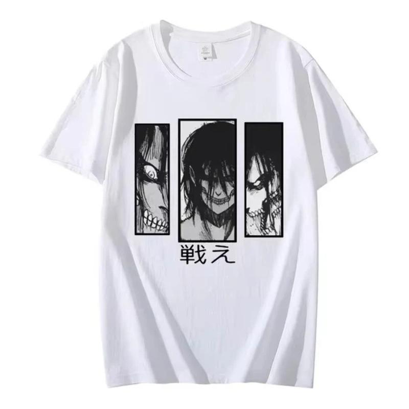 T-shirt Women Men Attack On Titan T Shirt Kawaii Cartoon Titans Attack Graphic Tees Demale Harajuku Summer Tops Japanese Anime