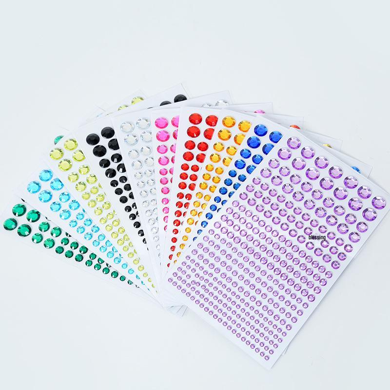Handmade Rhinestone Face Stickers for Party Makeup - Acrylic Diamond Eye Stickers