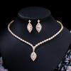 Versatile European & American Trendy Jewelry: AAA Zircon Earrings & Necklace Set for Wedding Dress Accessories