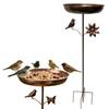 Rustproof Iron Garden Birdbath Anti-leakage Bird Feeding Station Durable Hummingbird Feeder  Porch